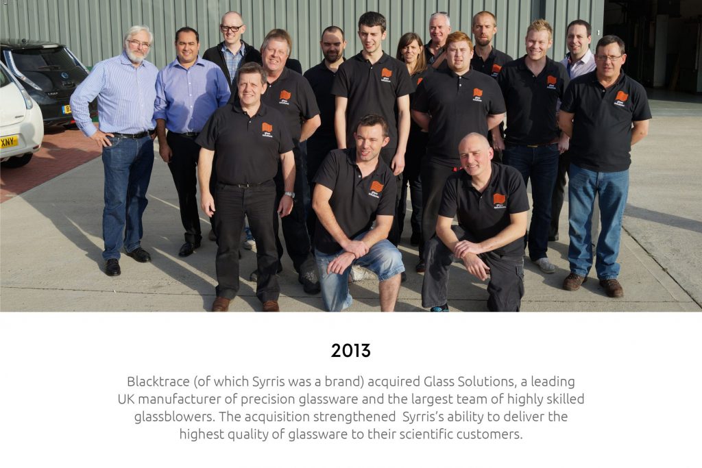 Syrris 2013, Blacktrace acquires Glass Solutions